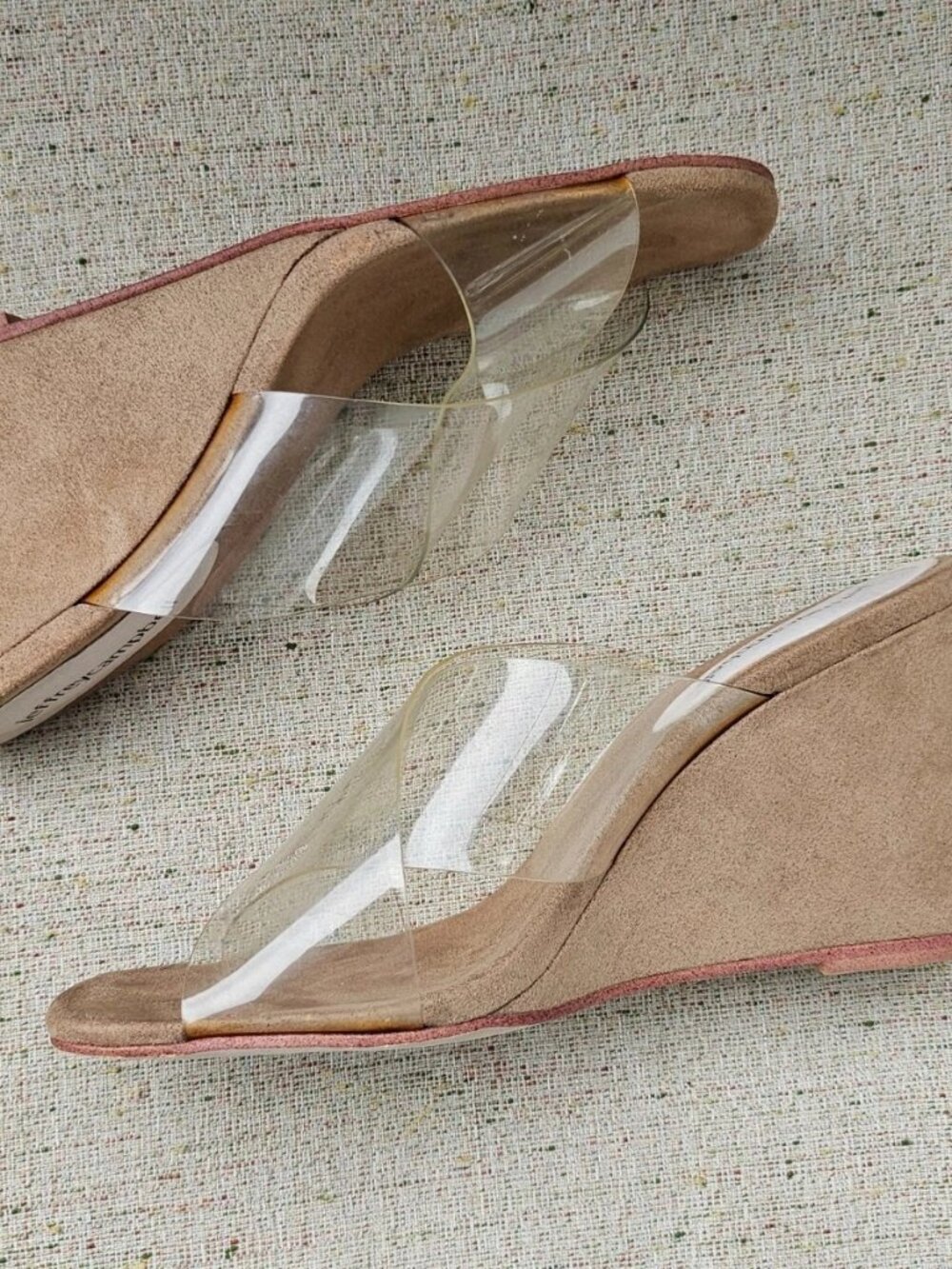 Jeffrey Campbell Women Heel Sandal Clear Plastic Upper Crisscross Shoe Size 8 - Picture 11 of 12